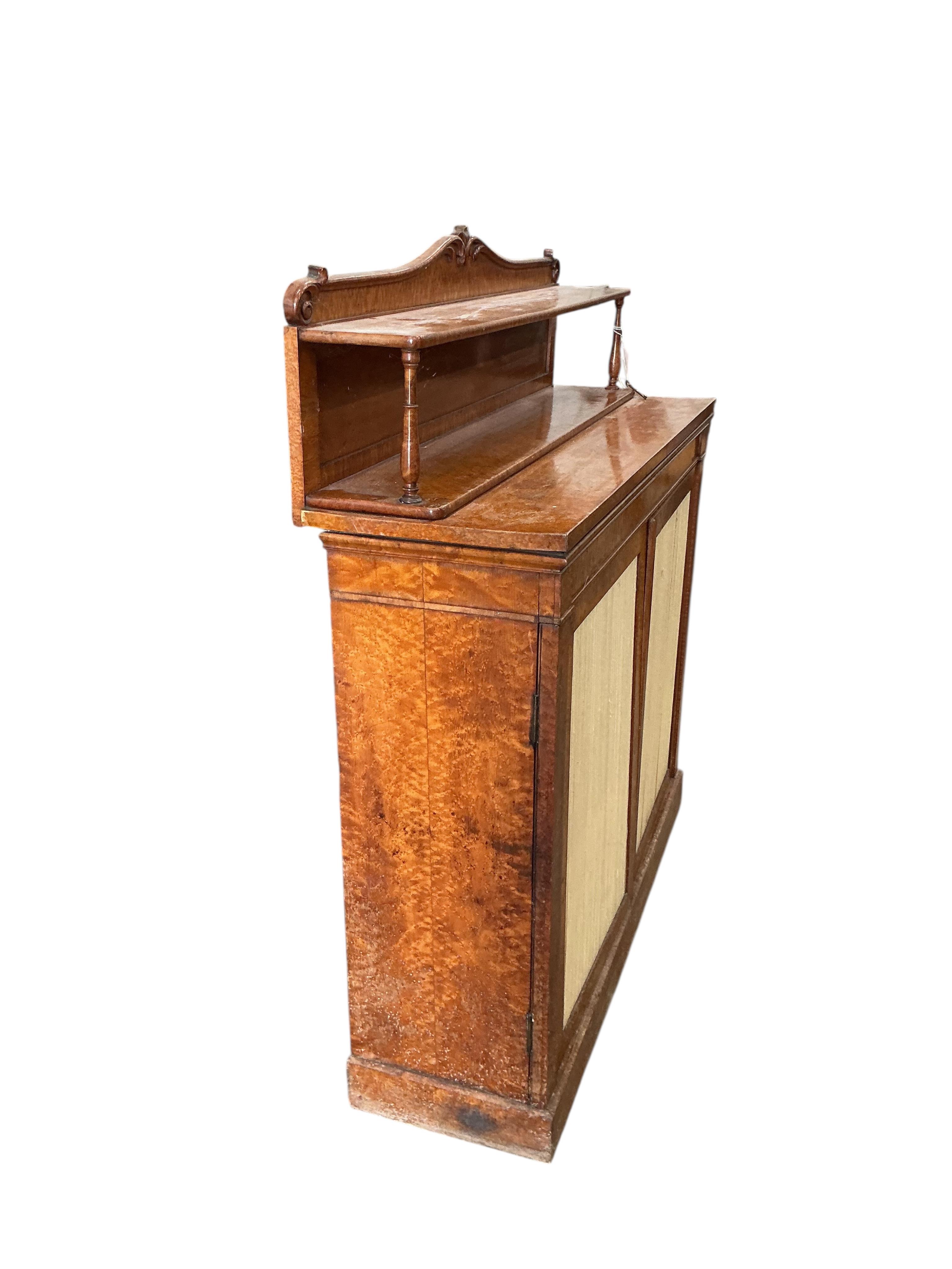 A Regency bird's eye maple chiffonier, width 108cm, depth 35cm, height 124cm
